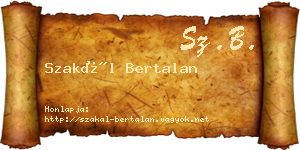 Szakál Bertalan névjegykártya